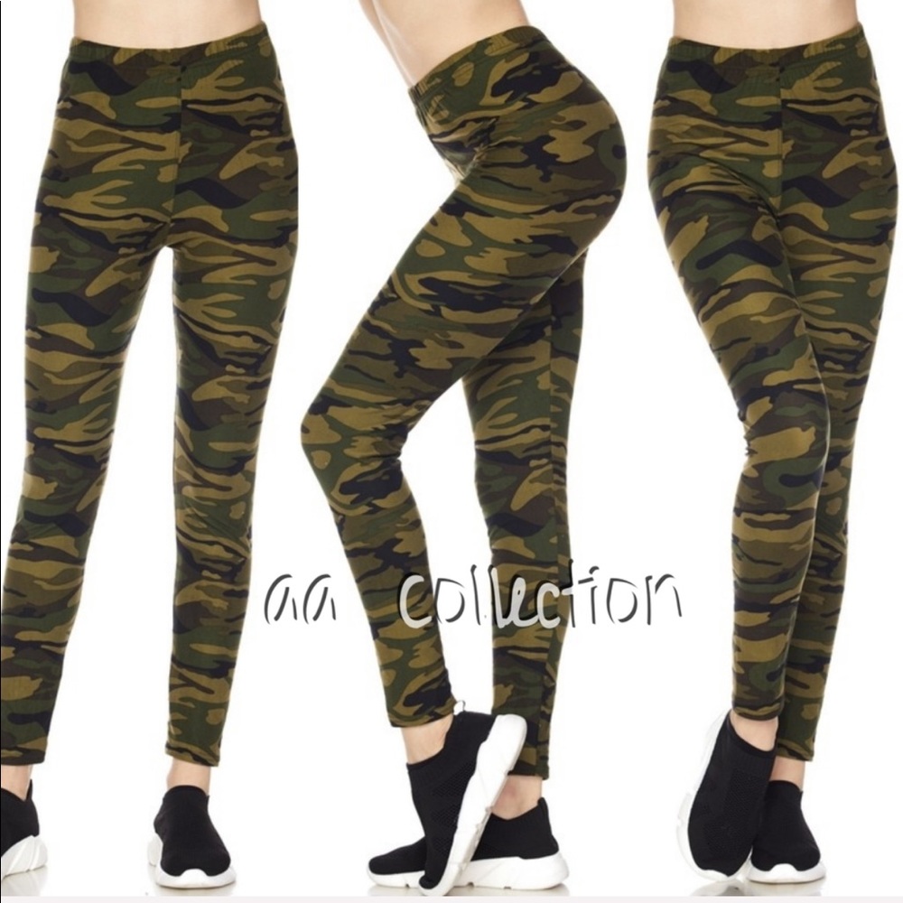 Camo Print High Waist Waisted Leggings - Picture 4 of 6